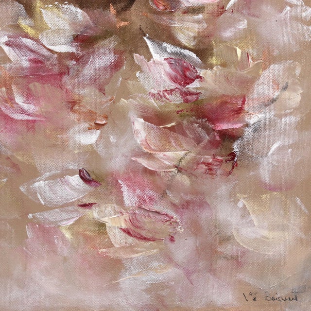 2020s Love Season - Dreamy Romantic Abstract Textural Soft Blush Tone Floral Painting Original Artwork by Vé Boisvert For Sale - Image 5 of 9