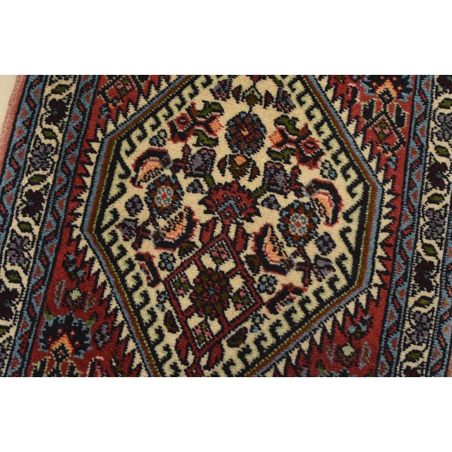 Bidjar Rug 1’6” X 2′ Red Wool Vintage Tribal Hand-Knotted Oriental Carpet For Sale - Image 4 of 6