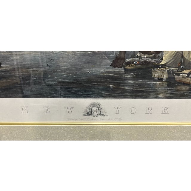 After J.W. Hill New York 1855 Aquatint on Paper Very large aquatint etching of Manhattan in all its glory in 1855. As seen...