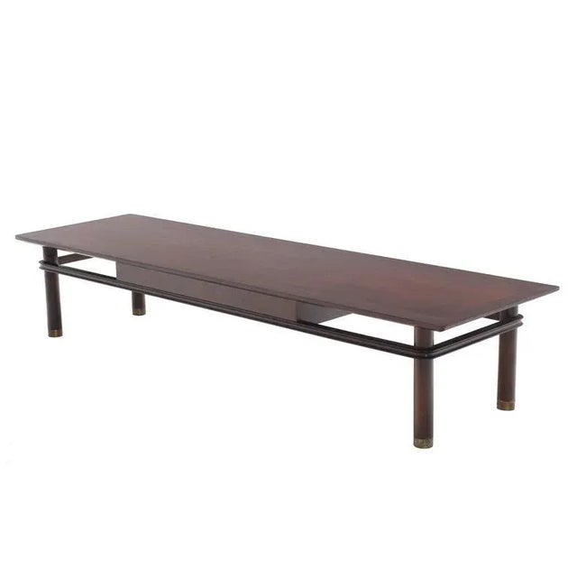 Mid-Century Modern Walnut Coffee Table With Two Drawers For Sale - Image 9 of 10