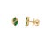 Modern Vintage-Inspired 14k Yellow Gold Stud Earrings With Natural Emerald & Diamond- A Pair For Sale - Image 3 of 12