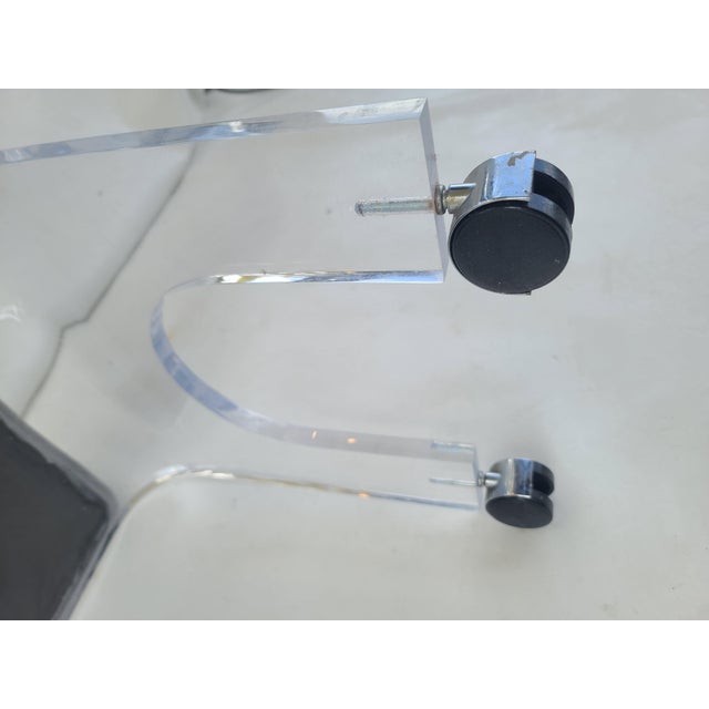 1970s 1970s Lucite Waterfall Vanity Stool For Sale - Image 5 of 12