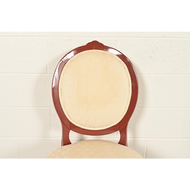 Karges Style French Provincial Louis XV Brown Lacquered Dining Chairs, Set of Four For Sale In South Bend - Image 6 of 12