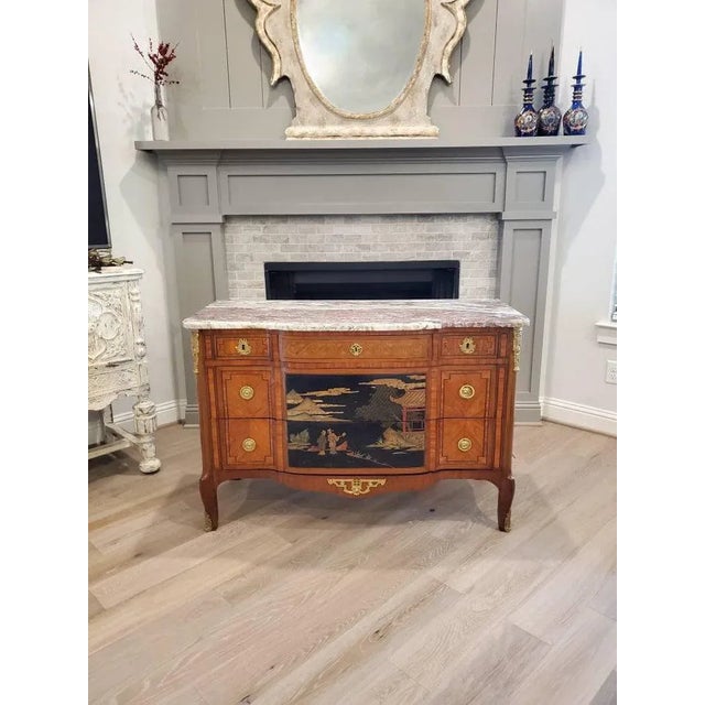 19th Century 19th Century French Transition Chinoiserie Commode For Sale - Image 5 of 11