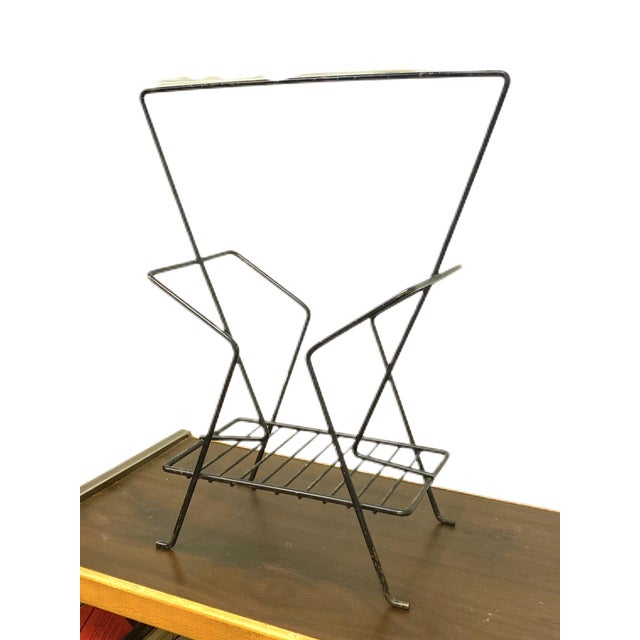 Black 1950’s Atomic Magazine Rack or Record Holder For Sale - Image 8 of 8