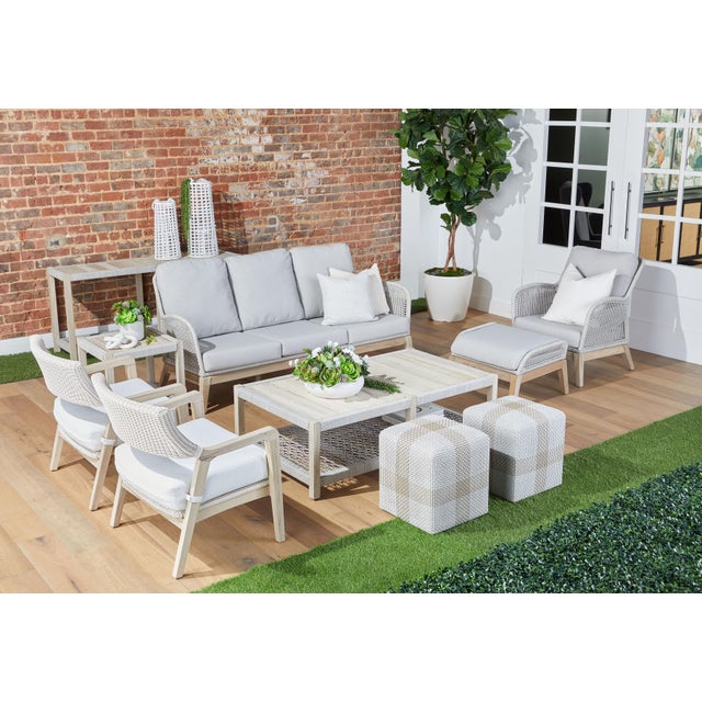 Peninsula Way Woven Rope Club Chair in Taupe White by Lakeview