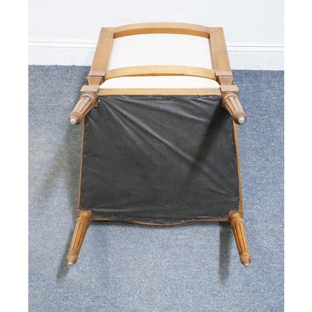 High End Vintage Solid Cherry Italian Neoclassical Tuscan Style 24" Accent Arm Chair For Sale - Image 9 of 9
