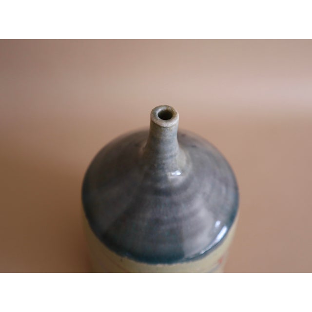 Ceramic 1960 Vintage Midcentury Studio Pottery Stem Vase For Sale - Image 7 of 10