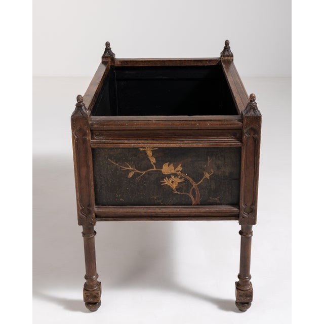 Late 19th Century Napoleon III Jardinière with Floral and Bird Motifs, Second Empire Style, France, Circa 1880 For Sale - Image 5 of 15