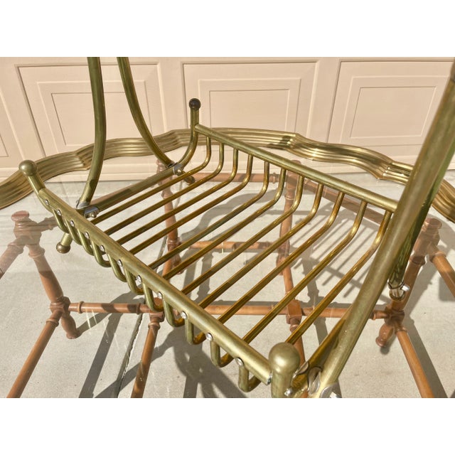 1960s 1960s Mid-Century Brass Magazine Rack For Sale - Image 5 of 13