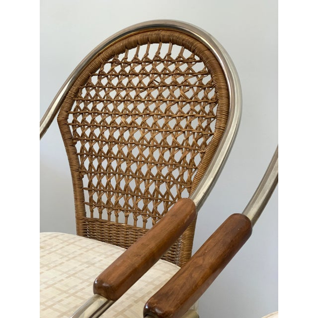 Bassett 1970s Cantilever Chrome & Cane Arm Chairs - A Pair For Sale - Image 4 of 7