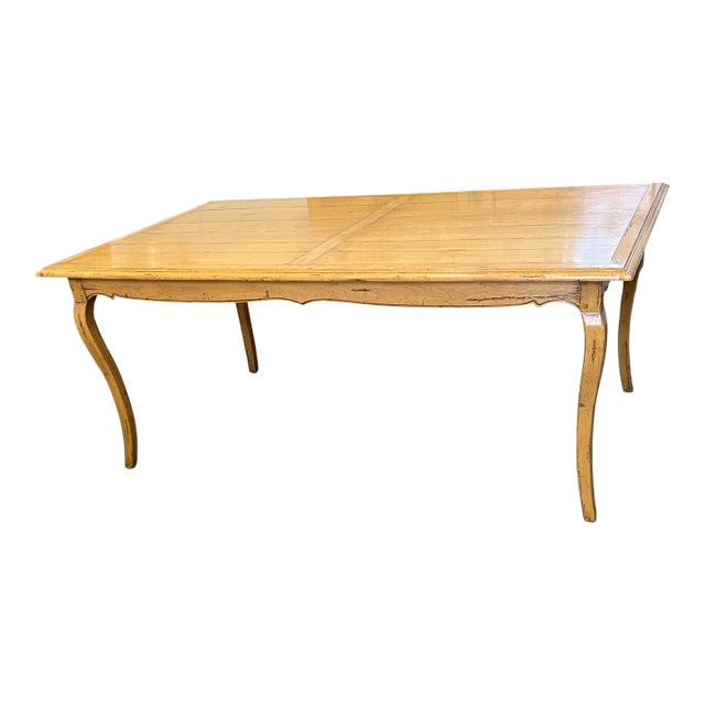 Guy Chaddock Melrose Collection French Country Plank-Top Dining Table W/ 2 Leaves For Sale