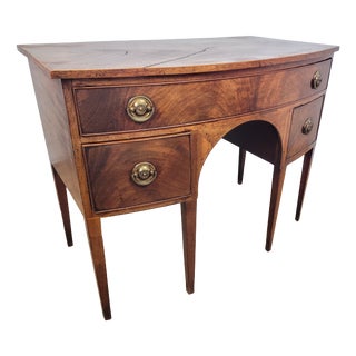 English Regency Bowfronted Sideboard with Drop Handles, 1800s For Sale