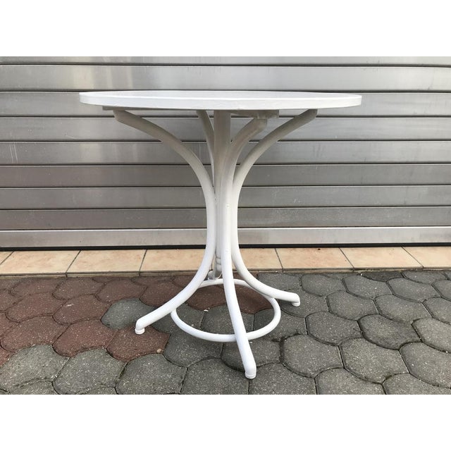 White Round Beech Table, 1950s For Sale - Image 15 of 18