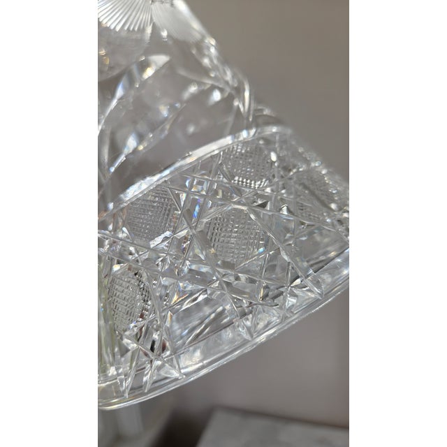 Vintage American Brilliant–Style Cut Lead Crystal Water Pitcher For Sale - Image 16 of 18