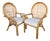 Pair of Sculptural Rattan Peacock Chairs From 70's For Sale