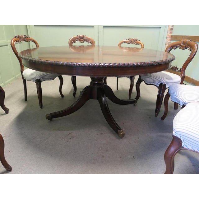 1900 - 1909 Large Centre Dining Table and Chairs, 1900s, Set of 9 For Sale - Image 5 of 8