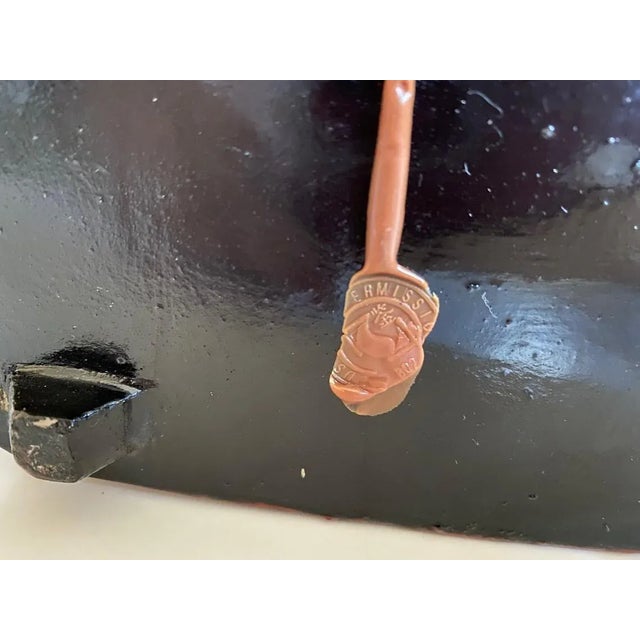 Early 20th Century Vintage Hand Painted Chinese Lunch Box With Blue White Ceramic Insert For Sale - Image 10 of 12