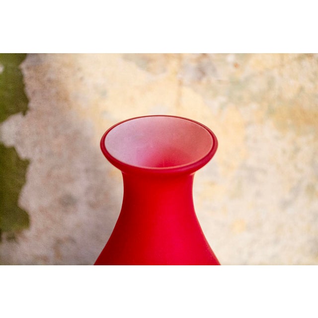 Orange Murano glass vase. Designed by Carlo Moretti 1960s This piece is attributed to the mentioned designer/maker. It has...