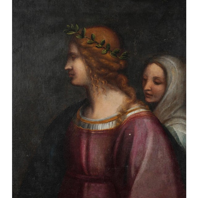 Baroque Florentine School Artist, Young Man with His Lady, 17th Century, Oil on Canvas For Sale - Image 3 of 6