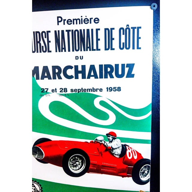 1950s Original 1958 Marchairuz Hill Climb, Original 18"x25" Lithograph, Hans W. Witchi For Sale - Image 5 of 8