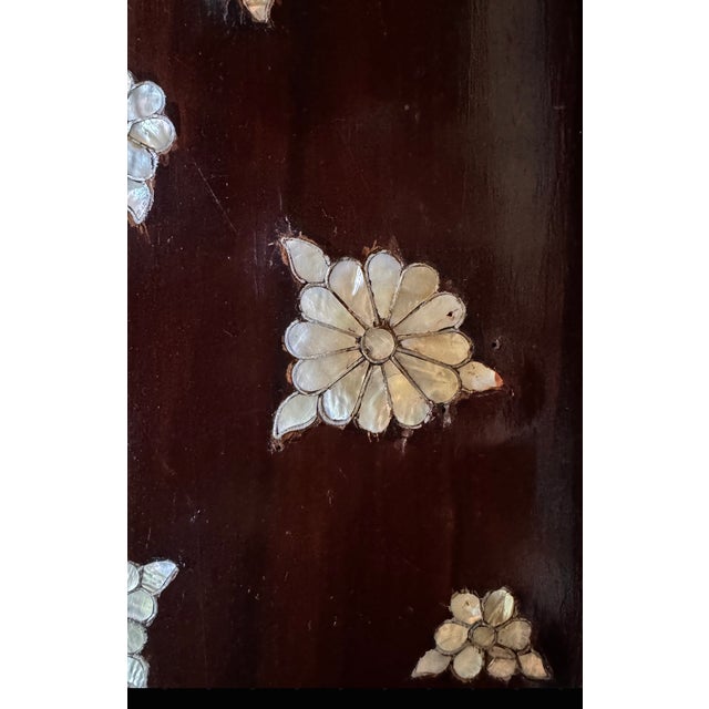 Brown Mid 20th Century Syrian Mother-of-Pearl Inlaid Rectangular Coffee Table For Sale - Image 8 of 11