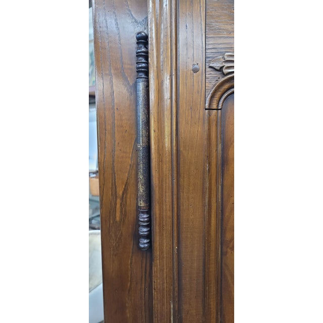 Antique Fine Carved Signed French Wardrobe Armoire For Sale - Image 4 of 16