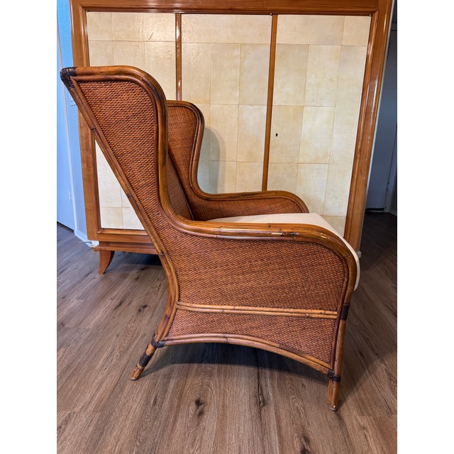 Rattan Lounge Chair in the Manner of McGuire For Sale - Image 4 of 15