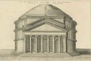 Eternal Echoes Engraved: The Pantheon, Rome's Ancient Marvel, 1705