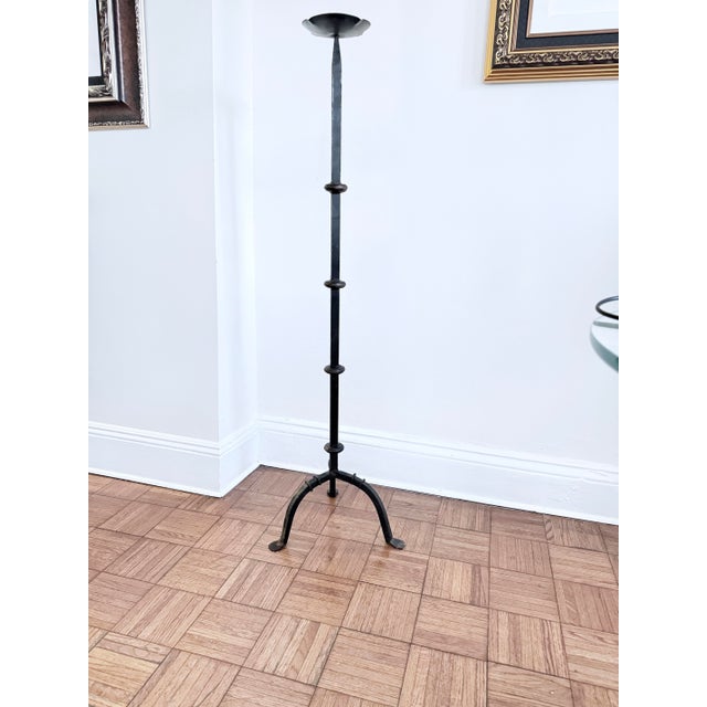 Early 20th Century Antique Wrought Iron Floor Candlestand / Torchere, Gothic Revival, C. 1880–1920 For Sale - Image 5 of 9