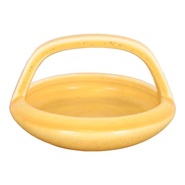Rookwood Pottery Arts & Crafts Glazed Ceramic Yellow Handled Bowl or Ashtray, 1922 For Sale