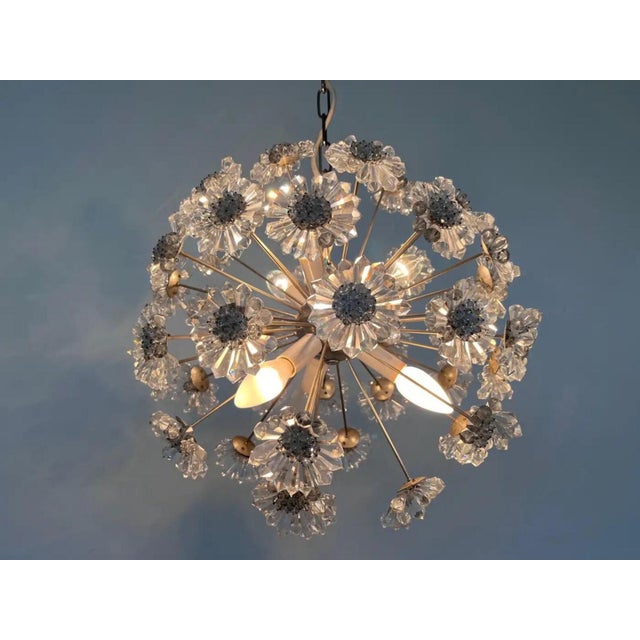 Sputnik Dandelion Chandelier in Glass and Chrome, Czechoslovakia, 1970s For Sale - Image 4 of 7