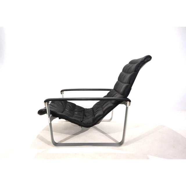 Asko Pulkka Lounge Chair in Leather by Ilmari Lappalainen for Asko, 1960s For Sale - Image 4 of 18