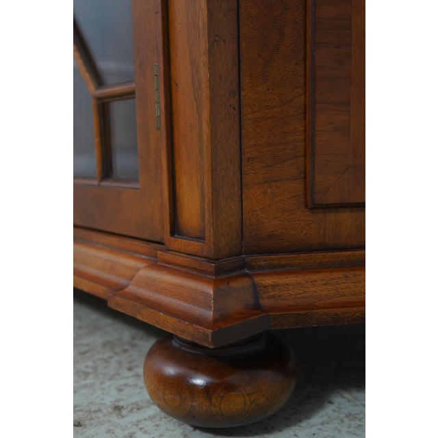 Vintage Large Georgian Style Walnut Bookcase Display Cabinet For Sale - Image 15 of 18