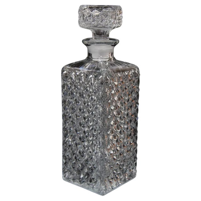 Vintage Crystal Glass Liqueur Decanter, 1950s. For Sale