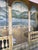 Vintage Hand-Painted Four-Panel Folding Screen – Architectural Landscape Room Divider For Sale - Image 4 of 12