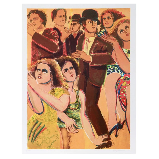 Lester Johnson New York Street Scene 3 Lithograph For Sale