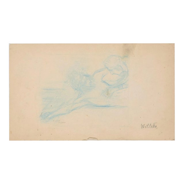 Study for Crucifix - Original Drawing by A. Willette - End of 19th Century End of 1th Century For Sale