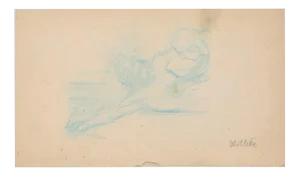 Study for Crucifix - Original Drawing by A. Willette - End of 19th Century End of 1th Century