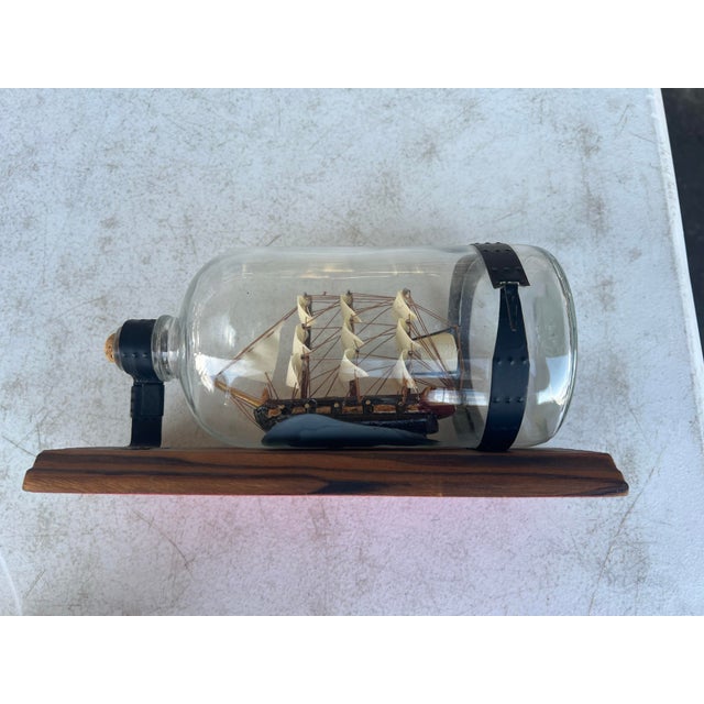 Brown Vintage Ship in a Bottle For Sale - Image 8 of 8