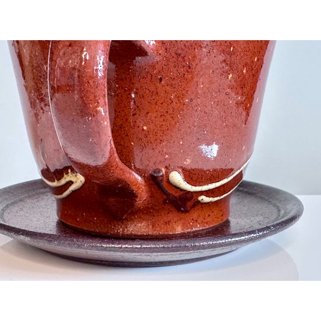 1970s Modernist Studio Ceramic Art Piece Cup andSaucer from Helma Klett, Germany, 1970s, Set of 2 For Sale - Image 5 of 9