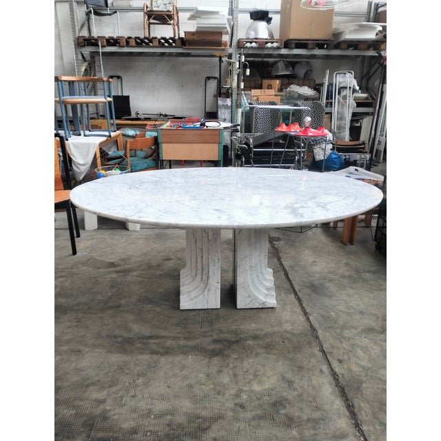 Samo Carrara Marble Dining Table by Carlo Scarpa for Simon, 1970s For Sale - Image 11 of 12
