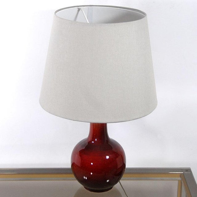Vintage Ox Blood Glaze Table Lamp, 1970s For Sale - Image 6 of 8