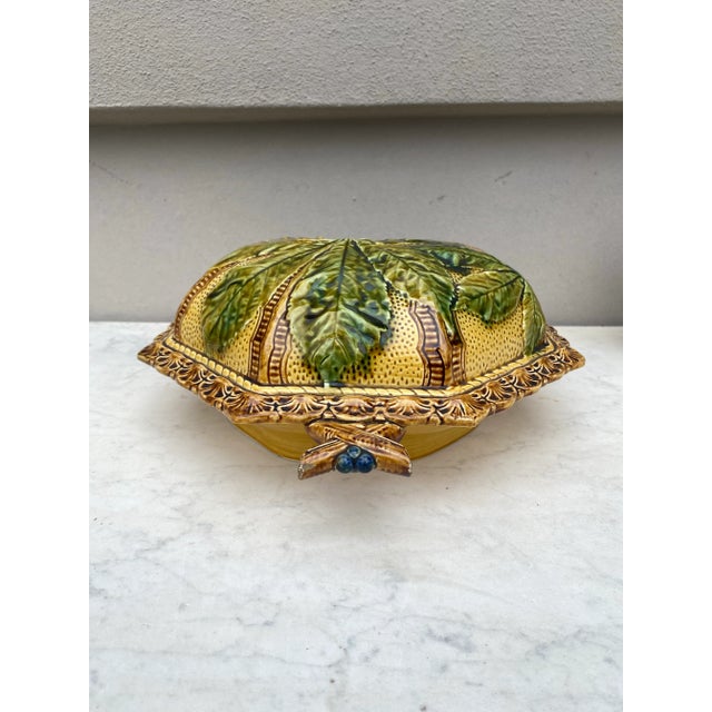 Ceramic 19th Century French Majolica Chesnut Server For Sale - Image 7 of 12