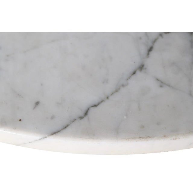 Wood Brutalist Hollywood Regency I Dream of Jeanie Style Marble Top End Table C 1960/1970's For Sale - Image 7 of 11