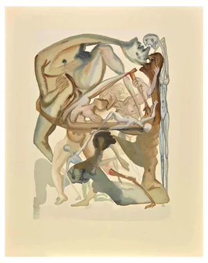 Salvador Dali, The Divine Comedy: On the Edge of the Seventh Circle, Woodcut Print, 1963
