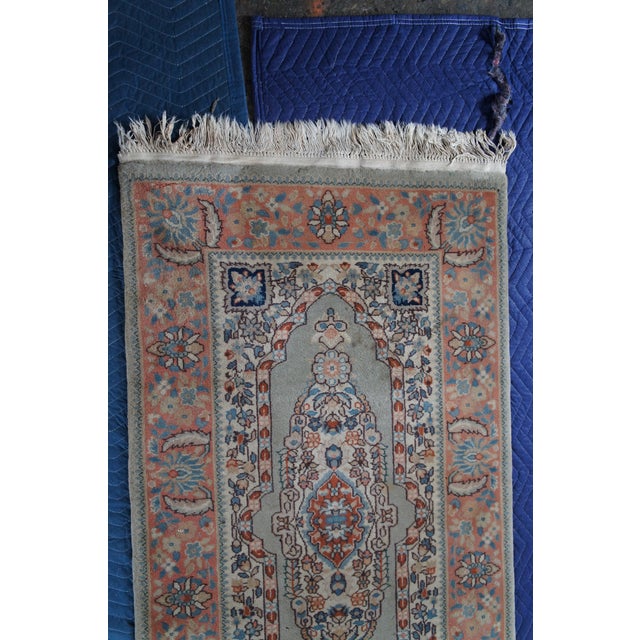 Late 20th Century Vintage Hand Knotted Wool Geometric Curvilinear Medallion Rug Runner 3' X 10' For Sale - Image 5 of 14