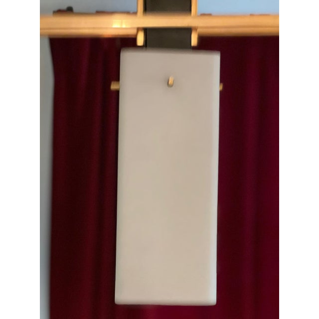 Mid-Century Modern 3-Light Opaline Pendant Light from Maison Arlus, 1950a For Sale - Image 3 of 6