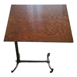 Antique Rolling Tilt Top Adjustable Height Bedside Surgical Table For Sale