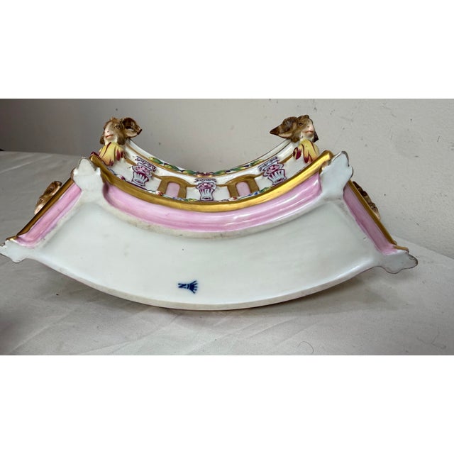 Antique 4 Piece Italian Capodimonte Porcelain Table Garniture Jardiniere Set For Sale - Image 10 of 18